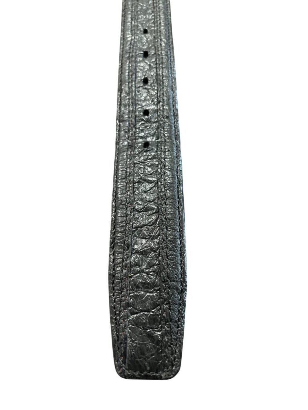 Belt By Cuadra Genuine Ostrich Skin Mens Size 38 Black With Metal Buckle 15088 - Picture 6 of 8